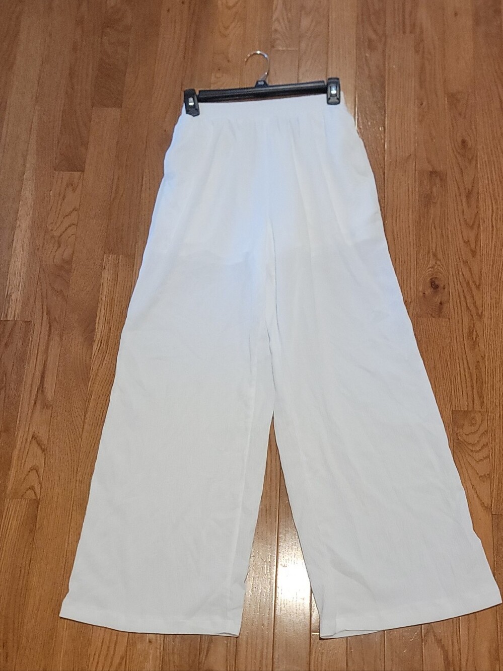 SHEIN Wide-Leg White Palazzo Linen Pants Size XS